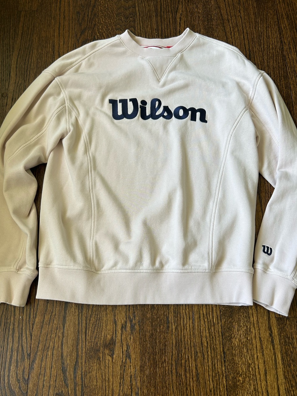 Wilson Women’s XS Cream Crewneck Sweatshirt with Navy Logo